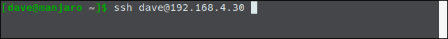 The "ssh dave@192.168.4.1" command in a terminal window.