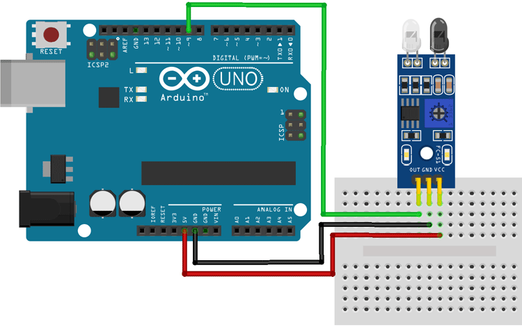 Arduino 红外传感器模块电路连接