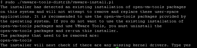 Start VMware Tools Installation