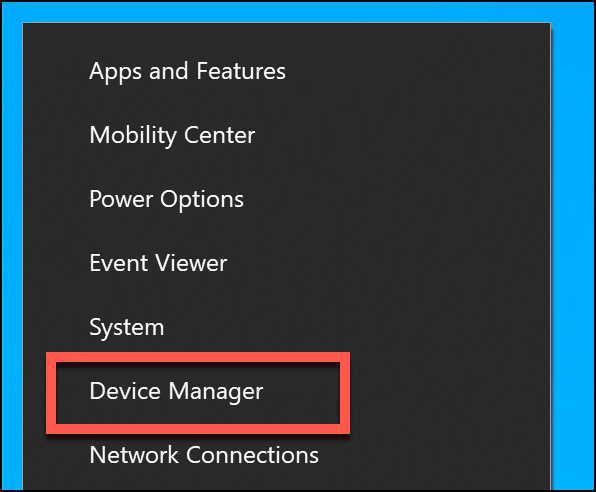 Click "Device Manager."