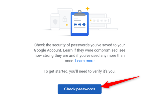 Click "Check Passwords" again to start the process.