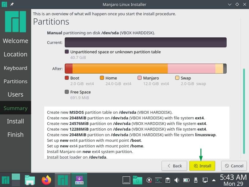 Installation-Summary-Manjaro21