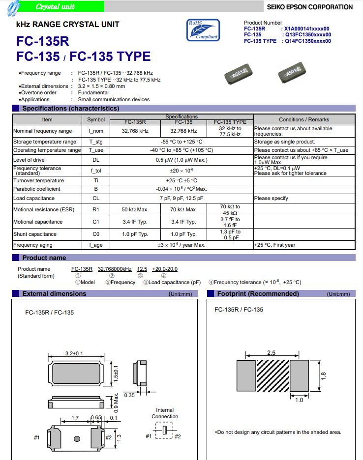 32.768k晶振FC-135R在智能手表手环中的作用