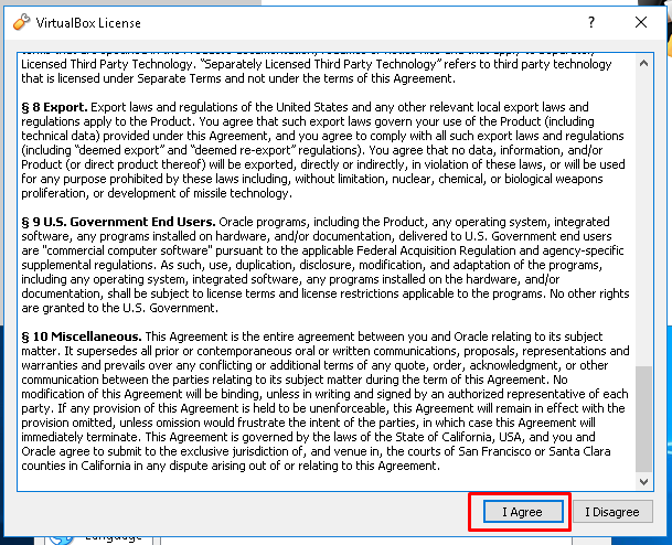 Accept VirtualBox Extension Pack License