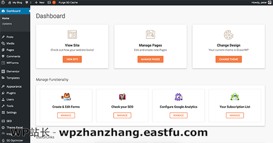 SiteGround 自定义 WordPress 管理仪表板