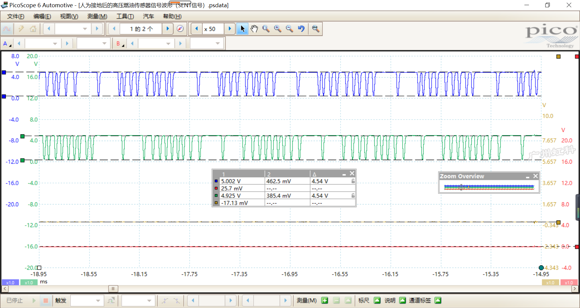 大众V8 高压燃油传感器未接地(SENT信号)_sent信号波形-CSDN博客