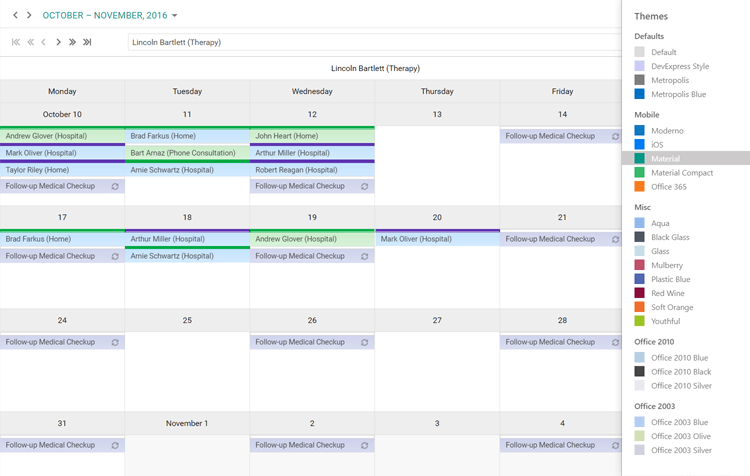 DevExpress ASP.NET Scheduler产品图集