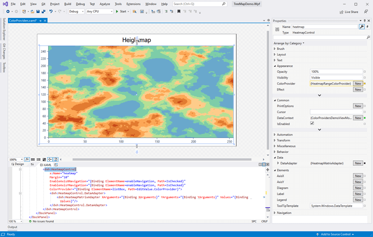 DevExpress WPF HeatMap コンポーネント アトラス