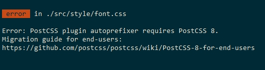 Error PostCSS plugin autoprefixer requires PostCSS 8