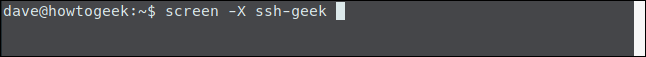 The "screen -X ssh-geek" command in a terminal window.