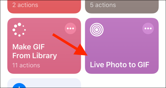 Tap "Live Photo to GIF."