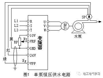 水系圖可以在哪裡找變頻器單泵恆壓供水及定時供水系統設計圖解