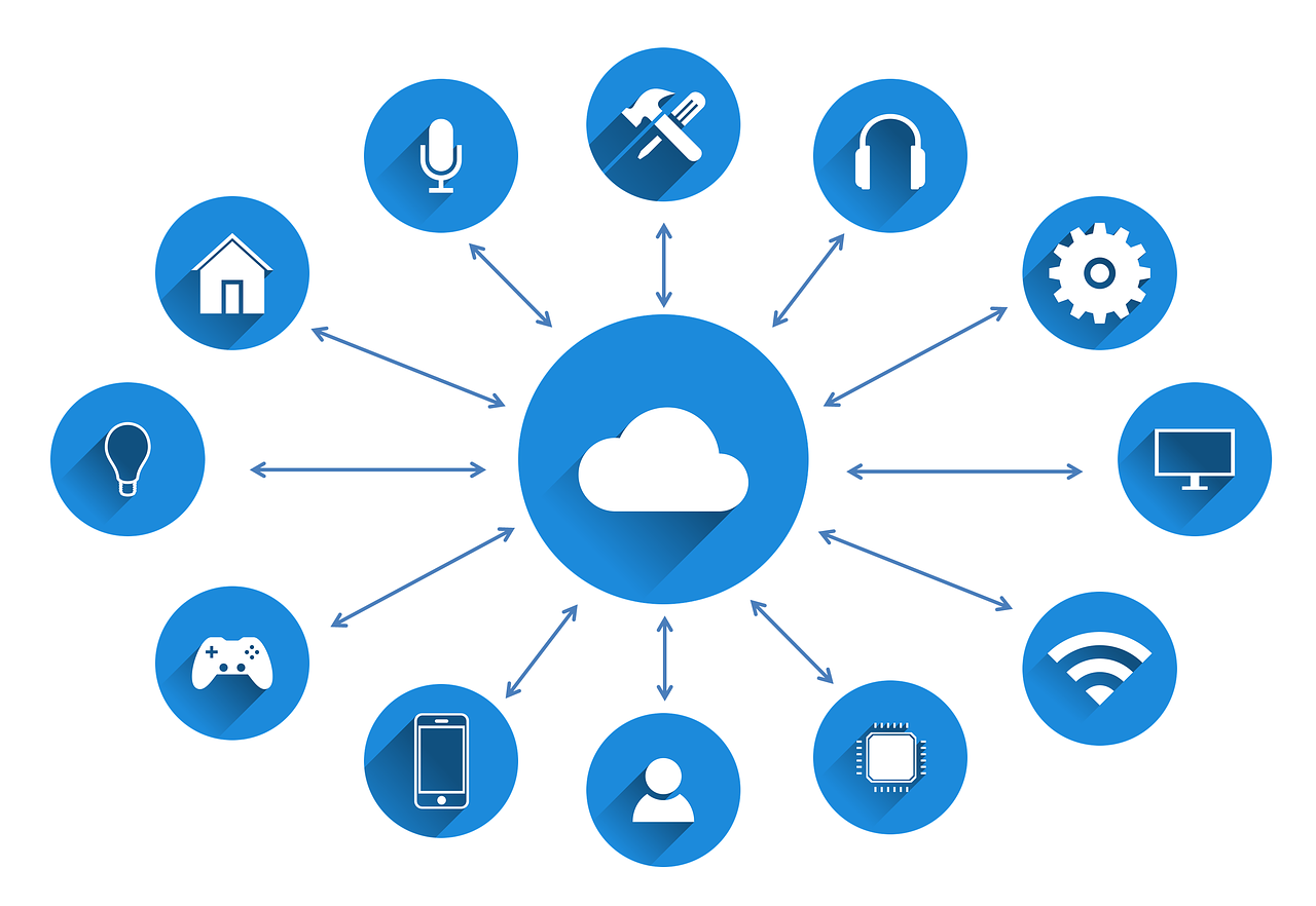 Free iot internet of things network illustration