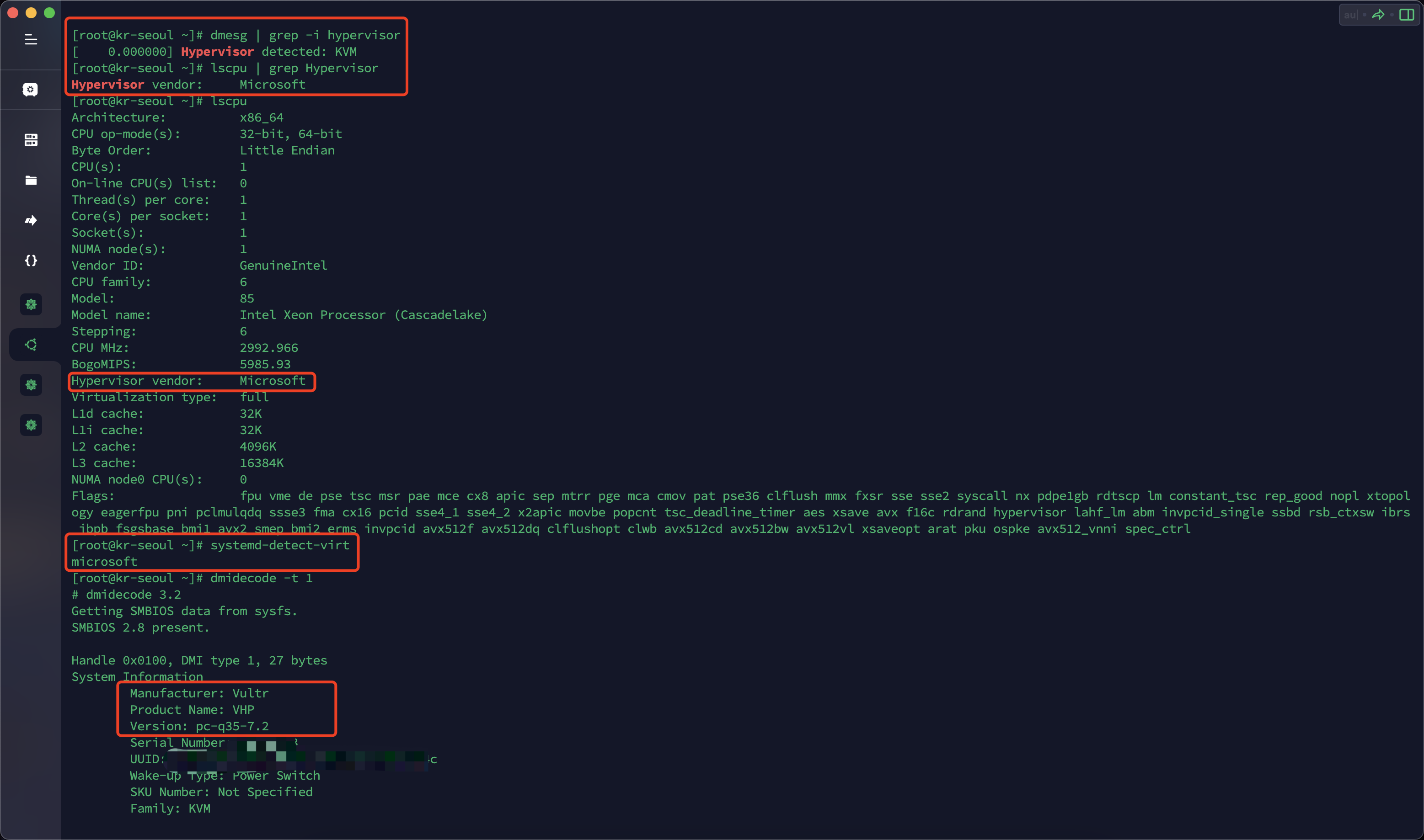 Vultr cloud host output results