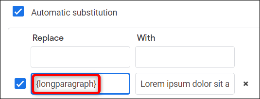 To avoid substituting words you may commonly use, place the trigger word inside of special characters.