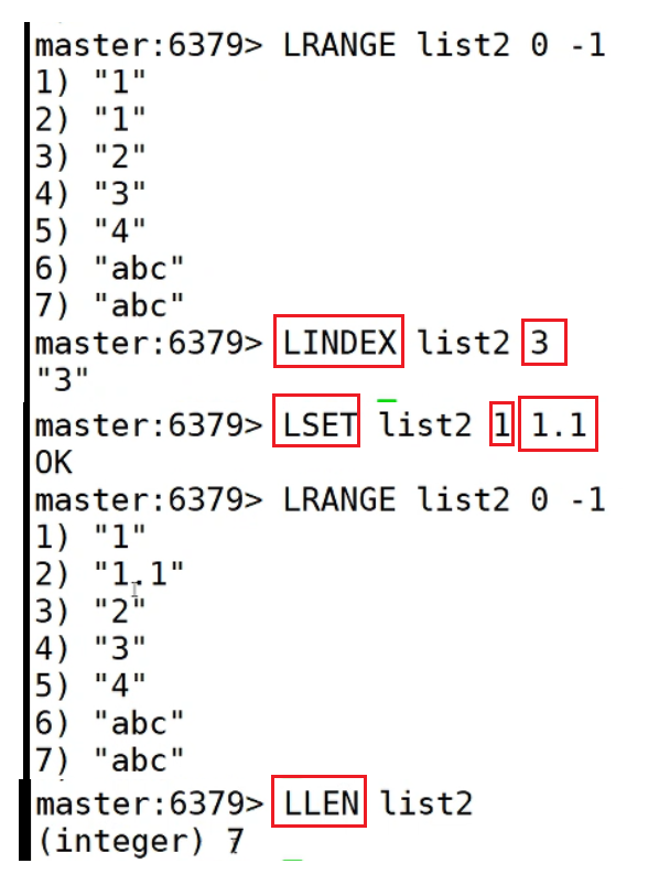 list列表、list列表的索引、向list集合中压入元素、从list集合中弹出元素、关于 B 阻塞、获取和设置指定位置的元素、获取列表的长度 ...