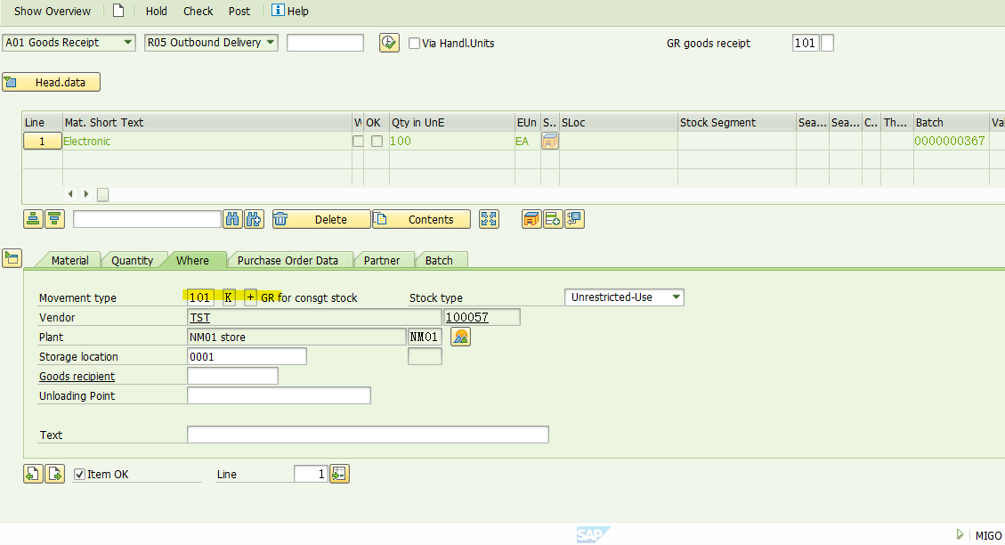 SAP RETAIL 供应商寄售库存的UB STO