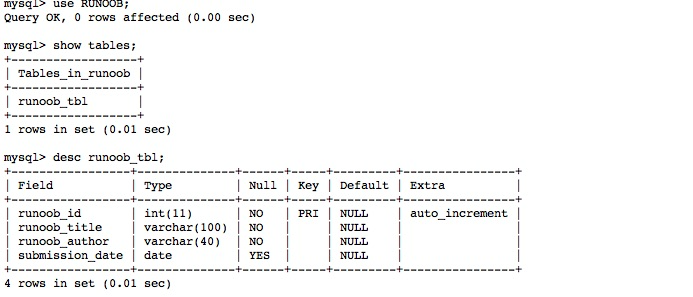 MySQL 创建数据表