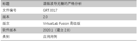 谐振波导光栅的严格分析