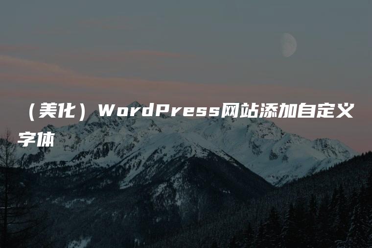 （美化）WordPress网站添加自定义字体