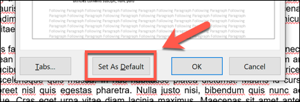 Click the "Set As Default" option at the bottom of the window to apply your changes to the document as a whole, or to all future documents.