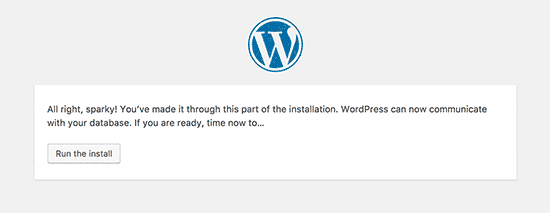 WordPress database connected WordPress database connected