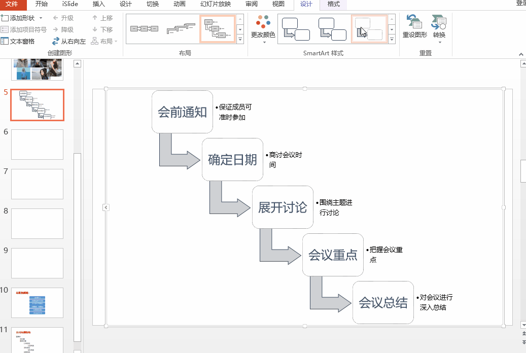 ppt如何旋转流程图_会议流程图很难做?只要会用PPT的SmartArt功能,3分钟轻松搞定...-CSDN博客