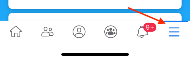 Tap the Facebook hamburger icon. 