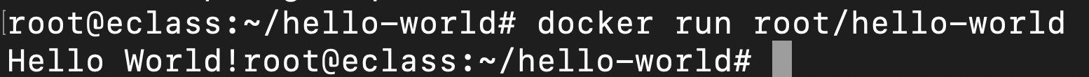 docker run root/hello-world