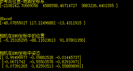 相机的位姿在地固坐标系ECEF和ENU坐标系的转换