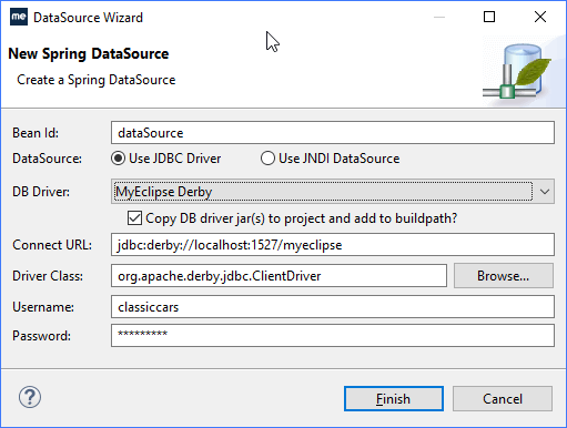 MyEclipse での Spring 開発