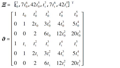 yd) 关于时间t的函数可用七次多项式表示为终止时刻初始时刻基于式(2)