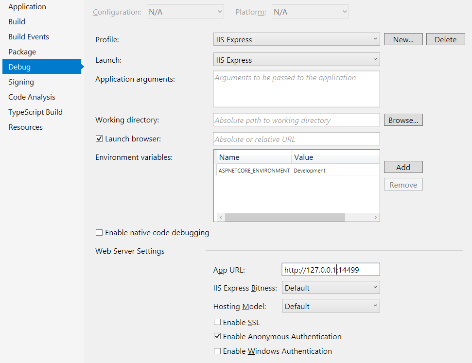 Web Server Settings