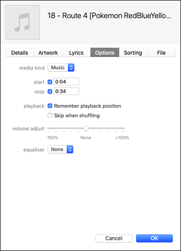 Set Start/Stop Points for your Audio File