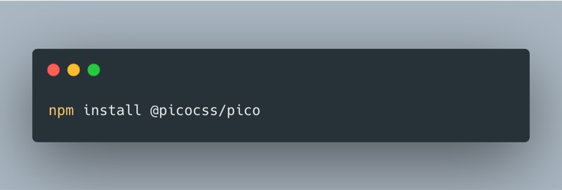 pico-css npm install
