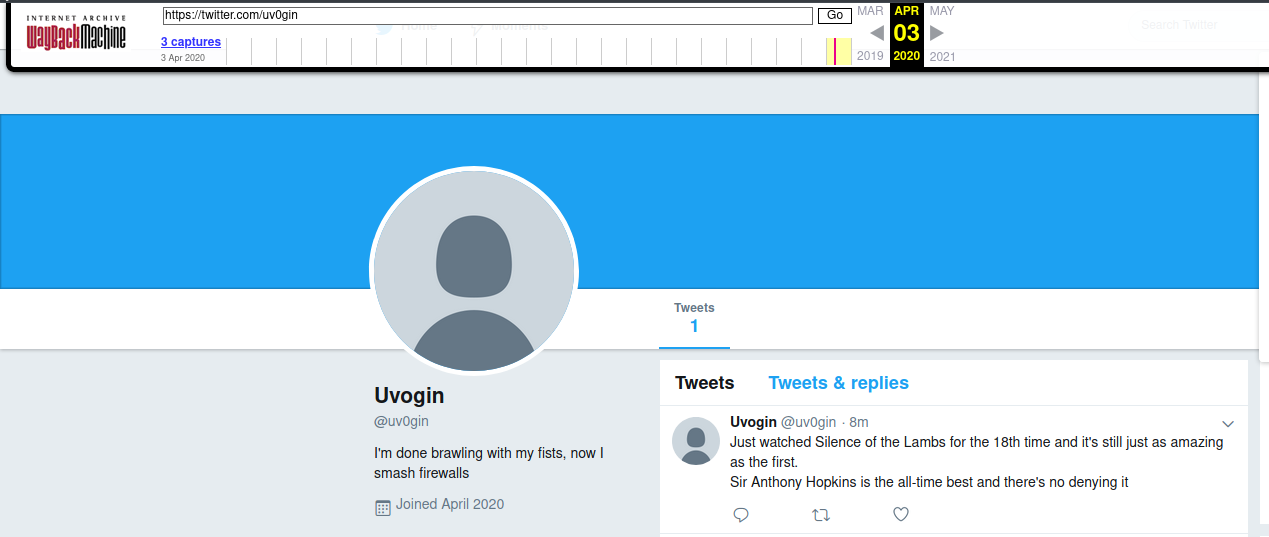 Uvogin's Twitter Snapshot