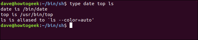 type date top ls in a terminal window