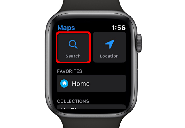 Using the Search function in the Maps app on Apple Watch