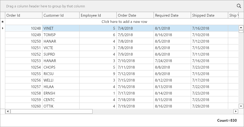 DevExpress WPF中文教程：Grid - 如何向项目添加GridControl并绑定到数据