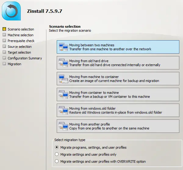 Zinstall Windows 7 迁移