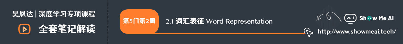 词汇表征 Word Representation