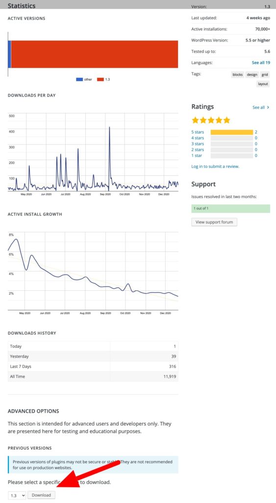 How to download the old version of the plugin from WordPress.org?  2