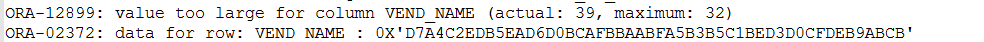 oracle 12899 值太大,ORA-12899: value too large for column错误的解决办法