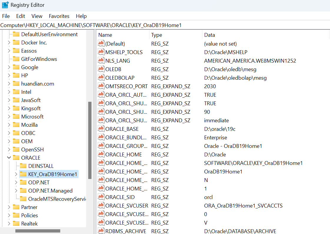 windows Oracle Database 19c 卸载教程