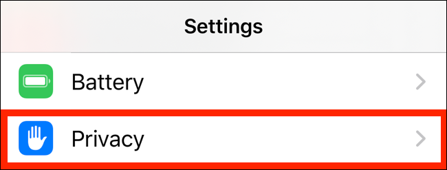 Tap on Privacy from Settings app