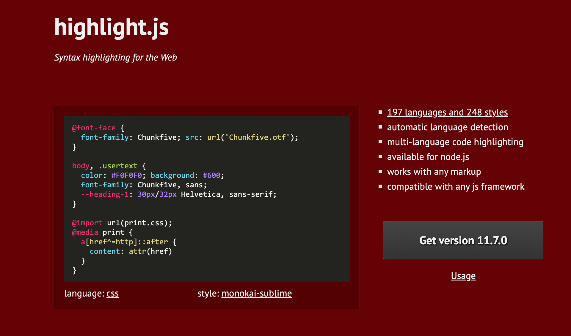 highlight.js 代码高亮展示左侧行号