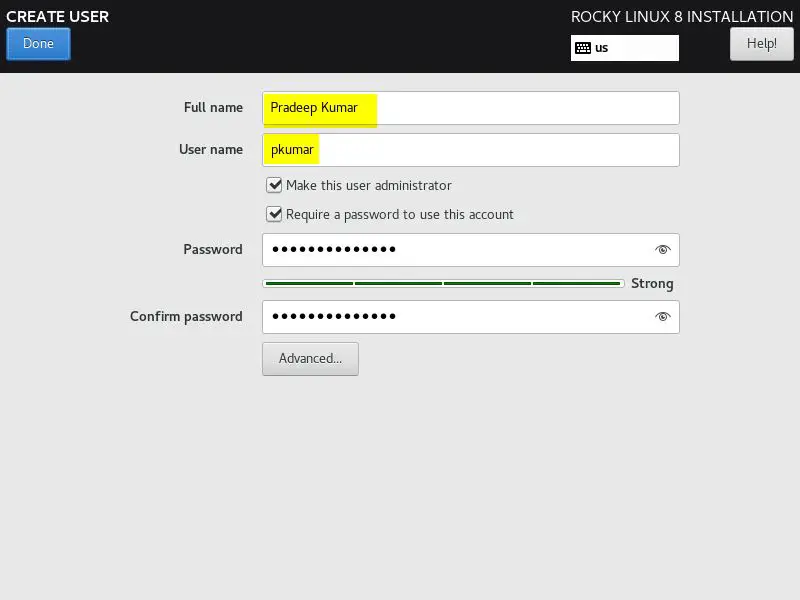 Local-User-Creation-RockyLinux-Installation
