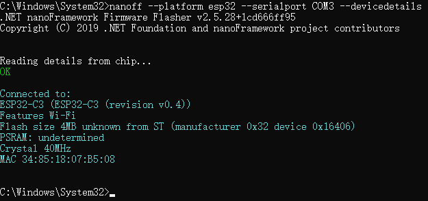 NanoFramework操作ESP32（一）_基础元器件篇（一）_安装环境_固件_07