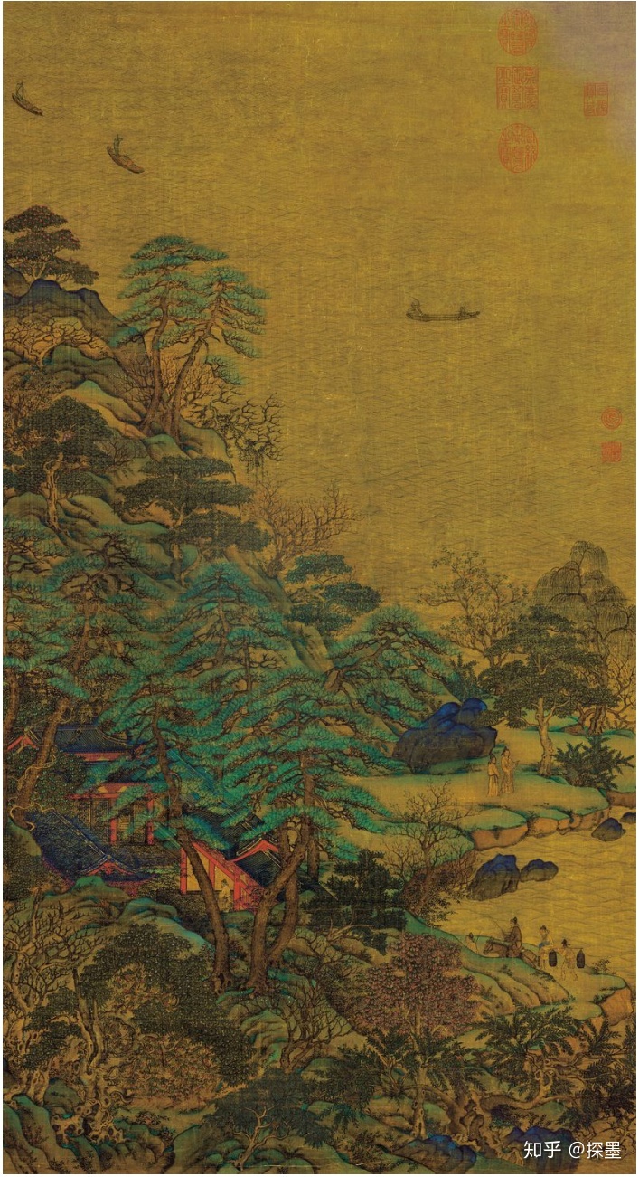 主要用于山水画的创作,故宫c位画作《千里江山图》就是典型的青绿山水