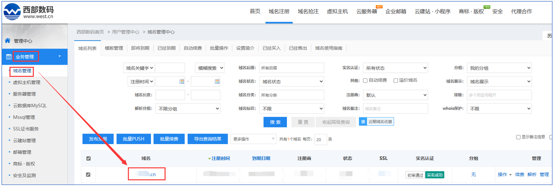 聚名平台域名外部入库流程